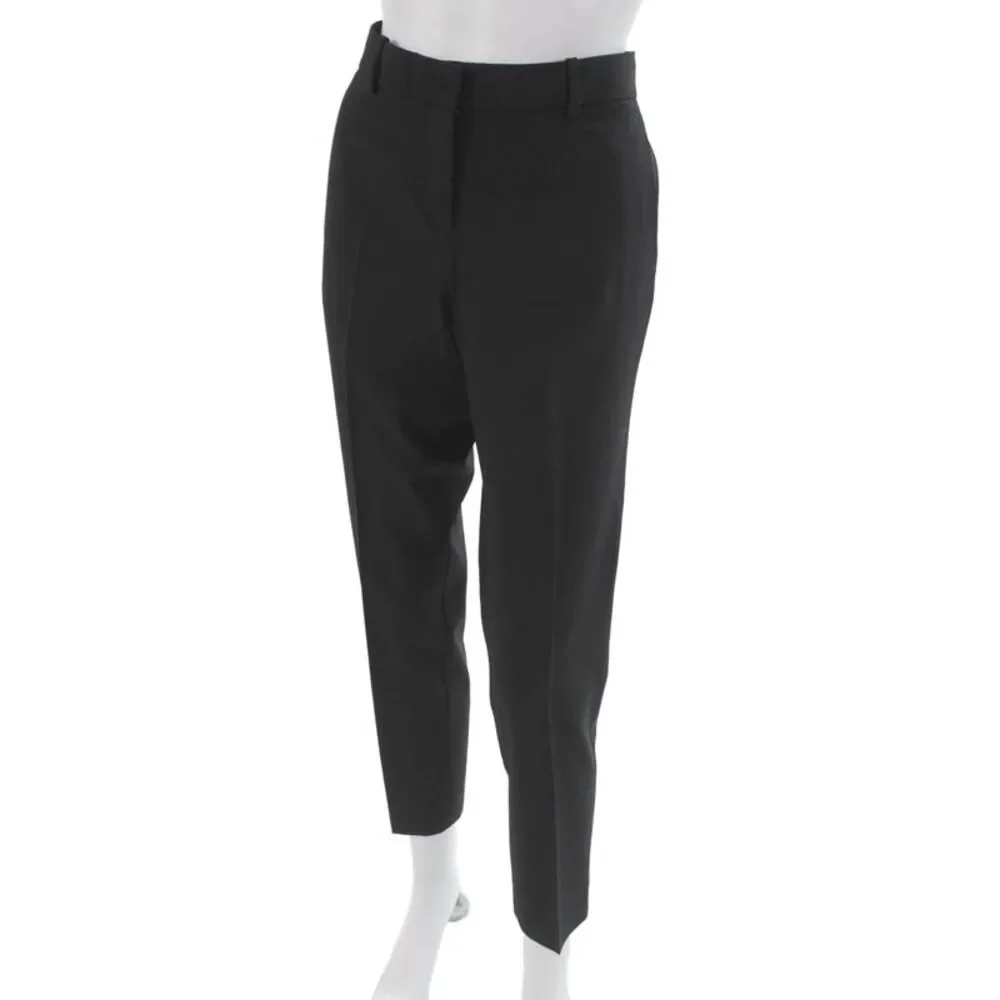 Theory Unisex Ankle Dress Pants Black Virgin Wool Size 8